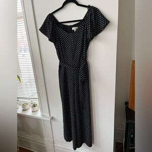 Black & While Polka Dot Jumpsuit, Monteau